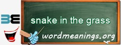 WordMeaning blackboard for snake in the grass